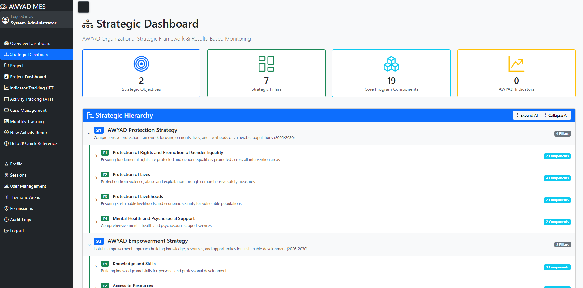 Strategic dashboard