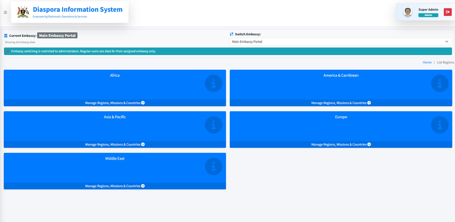 Embassy dashboard