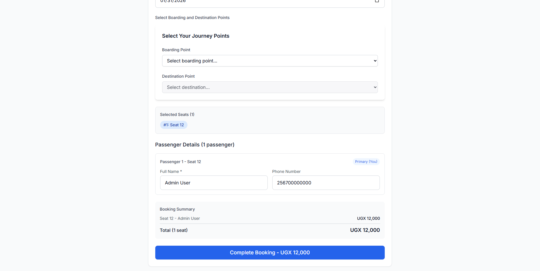Booking Continuation