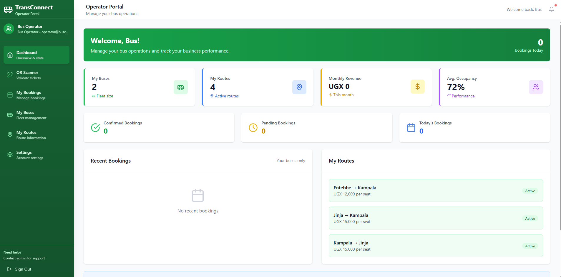 Operator Dashboard
